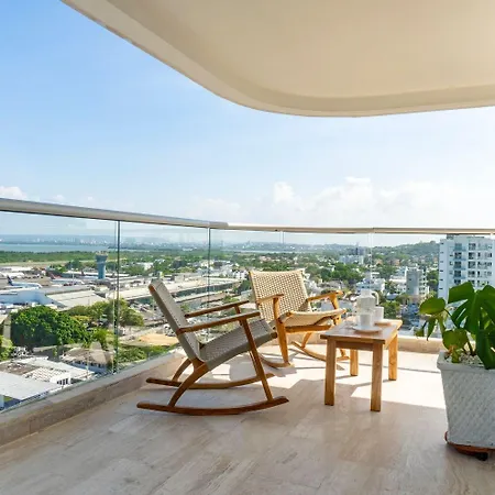 Apartamento Cb1330 | Hermosa Vista 180° 7min Del Centro Cartagena